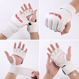 Guantes de Entrenamiento de Artes Marciales y Boxeo Unisex, Ajustables con Cierre de Velcro, de Cuero Sintético Impermeable, Profesionales - Product Image 3