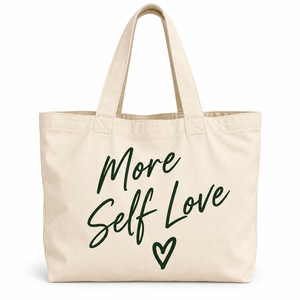 กระเป๋าผ้าแคนวาสลายหัวใจสไตล์มินิมอลสำหรับทุกฤดูกาล - Product Image 1