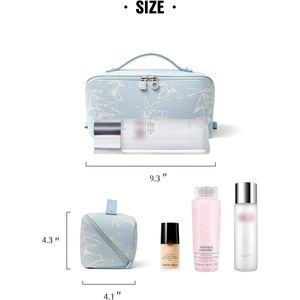 Borsa da Viaggio per Trucco da Donna di Grande Capacità, Impermeabile, Portatile, con Apertura Piatta, per Cosmetici e Articoli da Toeletta - Product Image 3