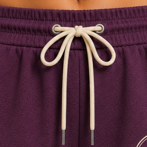 Purple <b>Womens</b> Athletic Running <b>Shorts</b> With Contrast Piping <b>Elastic</b> Drawstring <b>Waist</b> Custom Logo Gym Workout Fitness Training - Product Image 4