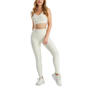 Conjunto de Yoga para Mujer, Sin Costuras, de Spandex/Poliéster, Leggings de Cintura Alta y Sujetador Deportivo, 2 Piezas, Ropa Deportiva para Gimnasio y Fitness - Product Image 2