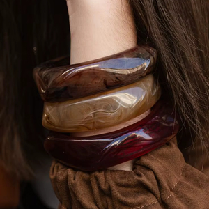 Transparent <b>Resin</b> Bangles For Women Trendy Accessories Stylish <b>Resin</b> Bracelet Set For Women Party Jewelry - Product Image 1