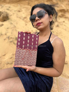 Nuevo Real hecho a mano Banarasi Sari tela seguro hilo cierre diario Vintage vibrante colorido cubierta sin forro reciclado hoja diario - Product Image 6