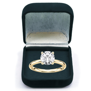 Bague en or jaune 9 carats avec diamant de laboratoire certifié IGI 1 carat, taille brillant rond, pureté VS1, couleur F, bijoux fins pour femme, idéale pour fiançailles et mariage - Product Image 1