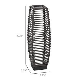 Lampada da Terra Solare in Rattan con Accensione/Spegnimento Automatico, Lanterna LED da Giardino Grigia, Luci Solari per Sentieri - Product Image 3