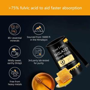 Palitos de Miel de Shilajit Puro del Himalaya OEM ODM, 82% de Ácido Fúlvico, Energía Natural, Refuerzo de la Inmunidad, Potenciador de la Resistencia y Apoyo al Bienestar - Product Image 4