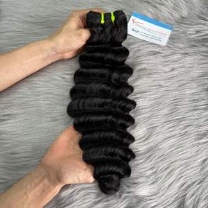 Extensiones de cabello de trama Deepwave negro Natural a precio de fábrica 100% cabello humano súper alta calidad sin desprendimiento sin enredos Listo para enviar - Product Image 6