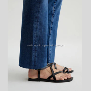 กางเกงยีนส์เอวยาวทันสมัยสำหรับผู้หญิงกางเกงยีนส์ขาดสูงปานกลางสำหรับผู้หญิงกางเกงยีนส์เข้ารูปขาเซ็กซี่ระบายอากาศได้ - Product Image 6