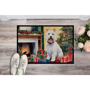 Westie Cozy Christmas Felpudo Antideslizante Lavable Low Pile Alfombras de entrada para interiores y exteriores 24H X 36W Felpudo para puerta Delantera - Product Image 2