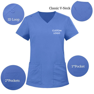 Tenues d'infirmière d'hôpital les plus vendues, nouvelles couleurs, lavables, manches courtes, logo OEM personnalisé, ensemble infirmier, uniformes chirurgicaux extensibles - Product Image 2