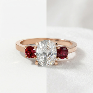 แหวนเงินแท้ 925 ประดับเพชรโมอิสซาไนต์และทับทิมทรงบริลเลียนต์ 3 เม็ด น้ำหนัก 1.5 กะรัต ขายดี เหมาะสำหรับเป็นแหวนหมั้นหรือแหวนครบรอบ - Product Image 6