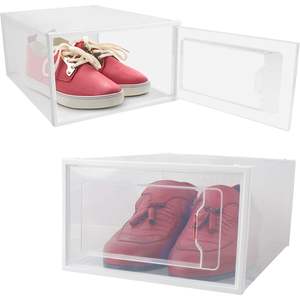 Paquete de 12 cajas de almacenamiento de zapatos transparentes ventiladas, organizador de plástico duradero con función de fácil apertura, juego espacioso apilable - Product Image 1
