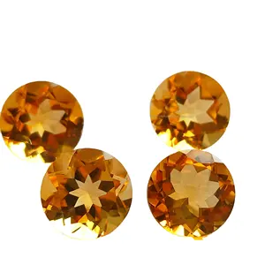 AAA Quality Citrine 4mm Round Shape Loose Gemstone From Semi Precious Gemstone Supplier At Wholesale price