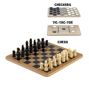 Handcrafted <b>Wooden</b> <b>Chess</b> <b>Set</b> With Bone Inlay Border And Carved Pieces Elegant Folding Board Game & Strategy For Family Enjoyment - Product Image 4