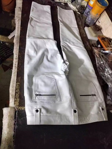 Pantalon blanc en cuir véritable pour homme - Product Image 4