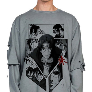 เสื้อสเวตเชิ้ตแบบกำหนดเอง ประดับด้วยคริสตัล ปักลายแบบดิสเทรส ล้างสีแบบแอซิด แขนยาว สองชั้น ทรงโอเวอร์ไซส์ เนื้อผ้าหนา สำหรับผู้ชาย - Product Image 5