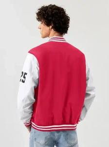 Veste universitaire en toile d'hiver à col montant, personnalisable avec logo imprimé sur le devant, de haute qualité - Product Image 6