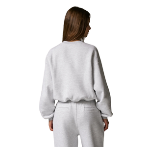 Conjunto Deportivo de Dos Piezas para Mujer, Sudadera Corta con Cuello Redondo, Pantalones de Pierna Recta con Cintura Elástica, Estilo Informal y Relajado - Product Image 2