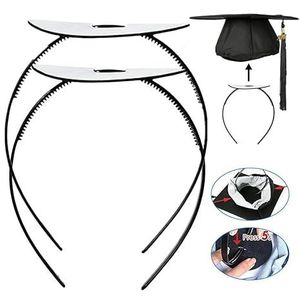 ที่คาดผมสำหรับหมวกสำเร็จการศึกษาแบบกันหลุด 2 ชิ้น ช่วยยึดหมวกให้แน่นสำหรับพิธีสำเร็จการศึกษา - Product Image 1