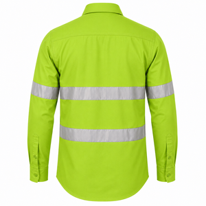 Custom Logo Mens Construction Wear High Visibility Tape Dual Chest Pockets Button Down <b>Shirt</b> Safety Wear <b>Shirt</b> <b>Welding</b> <b>Shirt</b> - Product Image 2