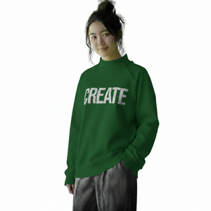 Sweat-shirt à col montant oversize tendance pour femme, automne-hiver, manches longues, tissu doux et écologique, logo imprimé personnalisé - Product Image 5