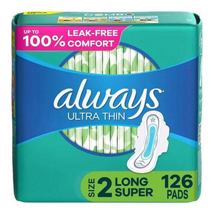 Toallas sanitarias Always Ultra delgadas con alas, tamaño 1, regulares, sin perfume, 46 unidades, toallas sanitarias delgadas para la noche con alas, tamaño 4, las más vendidas. - Product Image 6