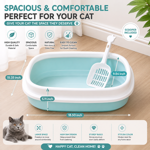 Bac à litière pour chat en plastique moderne, autonettoyant, antibactérien, non toxique, facile à nettoyer, sûr pour les chats et les chatons - Fournisseur en gros - Product Image 3