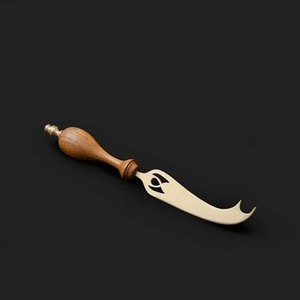 Ensemble de 3 couteaux à fromage dorés avec fourchettes, manche abeille, finition miroir, ustensiles de service en métal, design abeille - Product Image 2