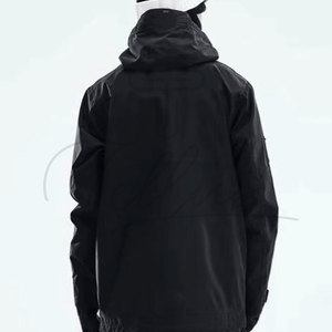 Chaqueta de Esquí Impermeable con Capucha para Hombre, Negra, Corte Regular, Cierre de Cremallera, Chaqueta de Invierno para Exteriores con Bolsillos, Material Gore-Tex - Product Image 2