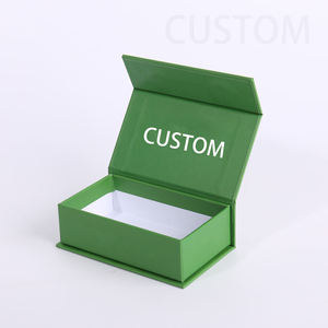 EcoRev Logo Custom <b>Magnetic</b> Lid Storage Green Rigid Boxes with Magnet Closure Gift Box Recycled <b>Materials</b> Paperboard - Product Image 1