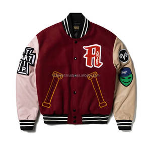 OEM personalizado poliéster Vintage béisbol Varsity chaqueta logotipo personalizado lana Chenille bordado béisbol Letterman chaqueta - Product Image 1