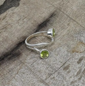Genuine <b>Peridot</b> Two Stone <b>Ring</b> Handmade in 925 Sterling Silver Elegant Green Gemstone Jewelry for Women Solid Silver <b>Ring</b> - Product Image 2