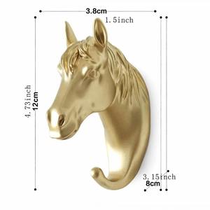 Crochet mural en forme de tête d'animal fini or de luxe, parfait pour la chambre d'enfant, décoration artistique et organisateur fonctionnel, provenant d'Inde - Product Image 6