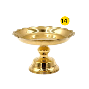14 "laiton malais de plateau de piédestal de Thaïlande - Product Image 1