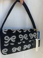 Tas Selempang Motif Lemon Berhias Manik-Manik Vertikal Biru Langit Langsung dari Pabrik, Grosir