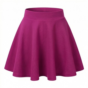 Women A-Line Mini <b>Skirt</b> Solid Color <b>Elastic</b> <b>Waist</b> Breathable Polyester <b>Skirt</b> All Seasons Wear - Product Image 1