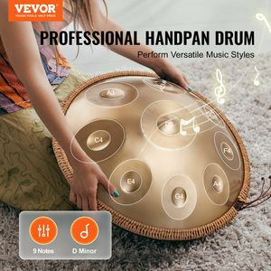 Handpan in Re minore da 22 pollici con 9 note 440Hz, supporto per handpan, borsa per il trasporto, bacchette, strumento musicale per tutte le età - Product Image 2