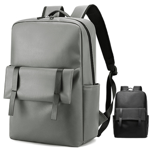 Genuine Leather Business Backpack Male Minimalist Style Zipper Closure 20-35L Capacity Waterproof Softback Daily Use - Product Image 4