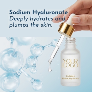 Sérum hydratant anti-âge au collagène pour peaux sèches et sensibles, à l'acide hyaluronique, hydratation intense, soins de la peau en marque privée - Product Image 2