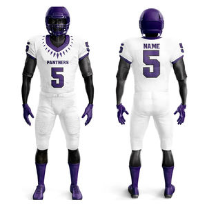 ชุดกีฬาป้องกันการบาดเจ็บสำหรับผู้ใหญ่ ชุดแข่งขันสโมสร พิมพ์ลายทั้งตัว เสื้อฟุตบอลอเมริกันแบบซับลิเมชั่น กางเกงขาสั้น สามารถปรับแต่งได้ - Product Image 6