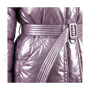 Hooded Quilted Waterproof <b>Bubble</b> Jacket Black Full Sleeve Winter Windproof Cotton Shell Knitted Fabric Polyester Filling Stand - Product Image 5