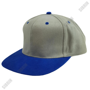 หมวกแก๊ป SIBRIN แบบสั่งทำได้ 6 แผง ทรง Snapback สีเทา-น้ำเงิน ผ้าทวิลล์ แต่งสีตัดกัน สไตล์ลำลอง หมวกเบสบอล ปีกแบน ปรับสายได้ เหมาะสำหรับกิจกรรมกลางแจ้ง - Product Image 2
