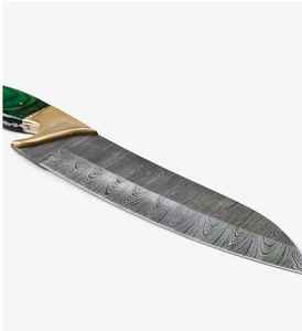 Cuchillo de Chef Damasco OEM Personalizado, Acero Inoxidable con Alto Contenido de Carbono, Hoja Profesional con Borde Serrado y Punta Caída, Garantía de 3 Años, Ergonómico - Product Image 5
