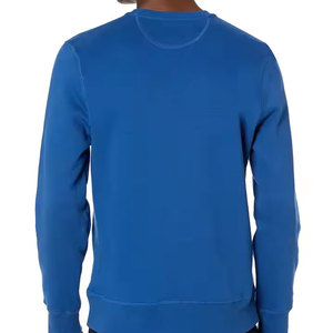 Sweat-shirt unisexe bleu à col rond, coupe classique, tricoté, couleur unie, décontracté, manches longues, haut uni teint, pour homme - Product Image 3