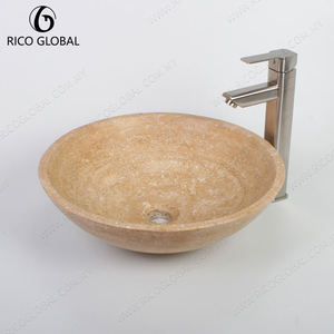 อ่างล้างหน้าหินอ่อนทรงกลมแบบตั้งบนเคาน์เตอร์ รุ่นโมเดิร์น ยี่ห้อ RICO GLOBAL - Product Image 4
