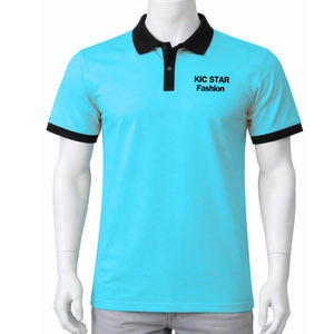 Polo Casual de Manga Corta, Color Sólido, Corte Regular, 100% Algodón Piqué, Polo de Dos Tonos con Logotipo Personalizado - Product Image 1