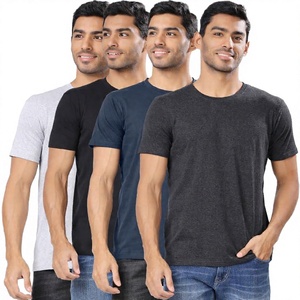 Camiseta de Jersey de Manga Corta con Cuello Redondo para Hombre, 100% Algodón, Corte Regular, Color Sólido, Ropa Casual, Diseño Transpirable de Punto - Product Image 3