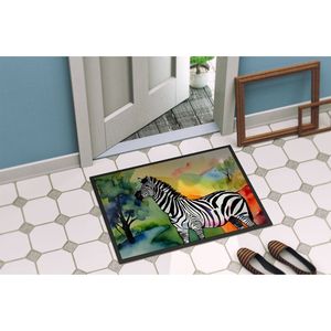 Felpudo de diseño Zebra, antideslizante, lavable, para entrada interior/exterior, 24H X 36W, alfombrilla para puerta Delantera de pila baja - Product Image 4