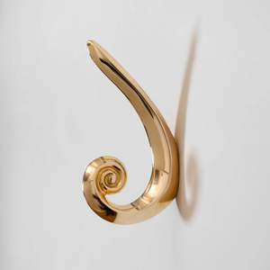 Crochet mural en laiton doré de luxe, crochet en laiton artisanal traditionnel, style vintage, support en laiton massif - Product Image 2