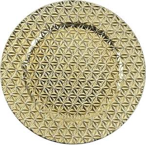 Assiette de présentation en verre transparent avec bord perlé pour une décoration élégante de table de réception - Product Image 1